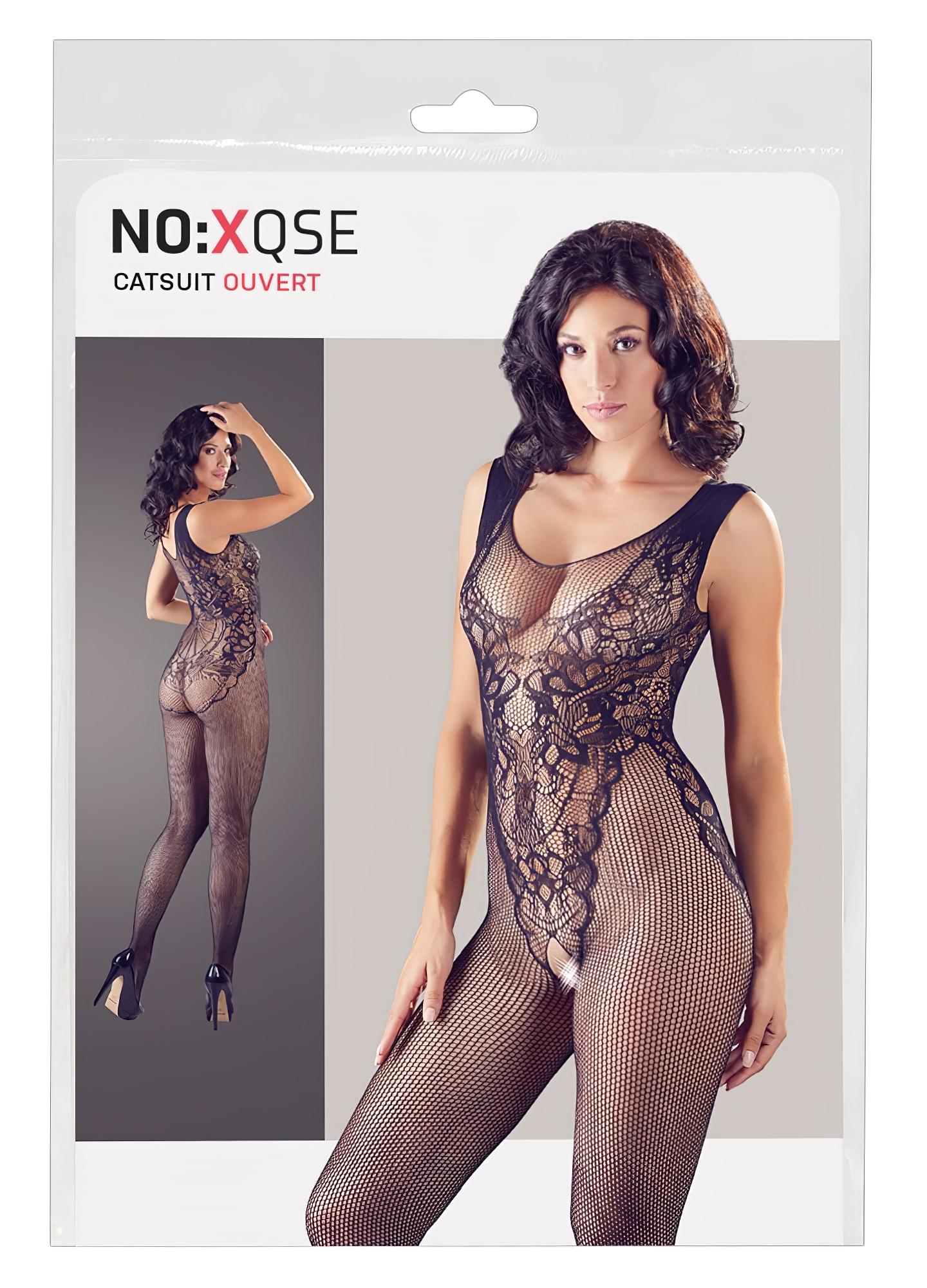 n_25512171101 NO:XQSE - ujjatlan, nyitott necc overál - fekete (S-L)