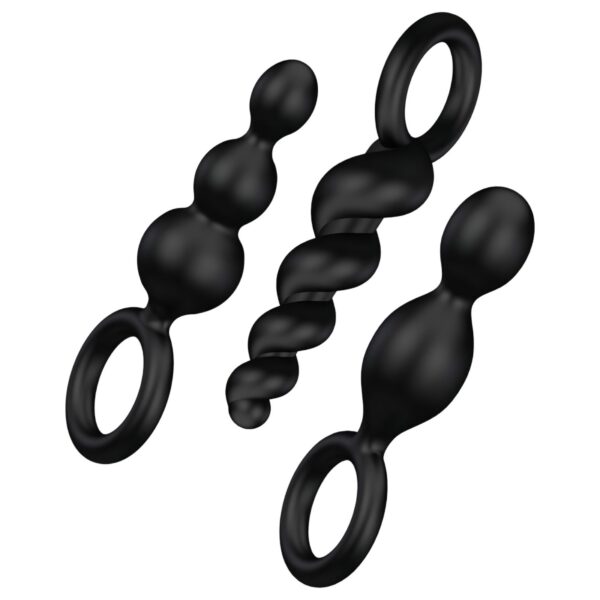 n_4061504000756 anál plug szett - fekete (3 részes)