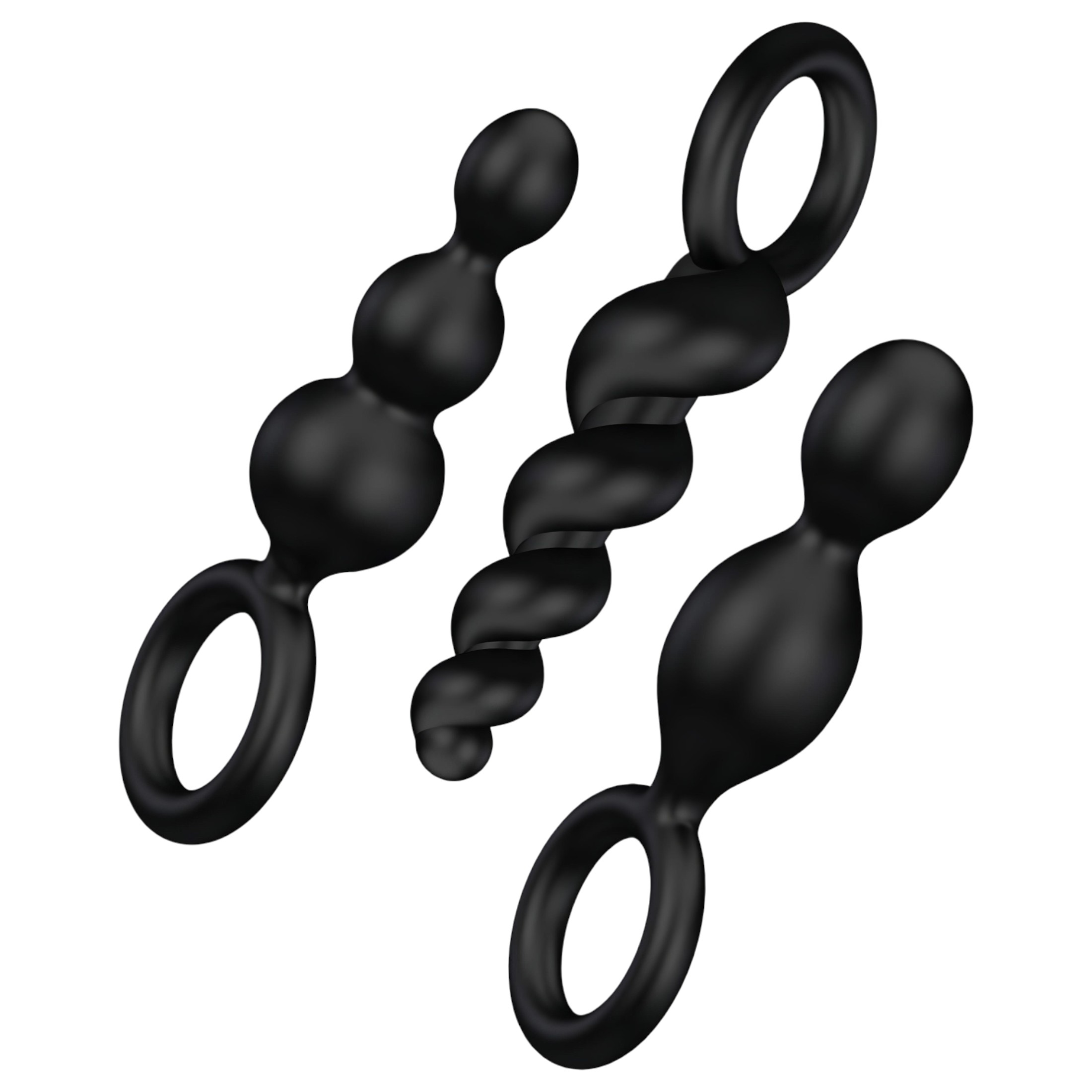 n_4061504000756 anál plug szett - fekete (3 részes)