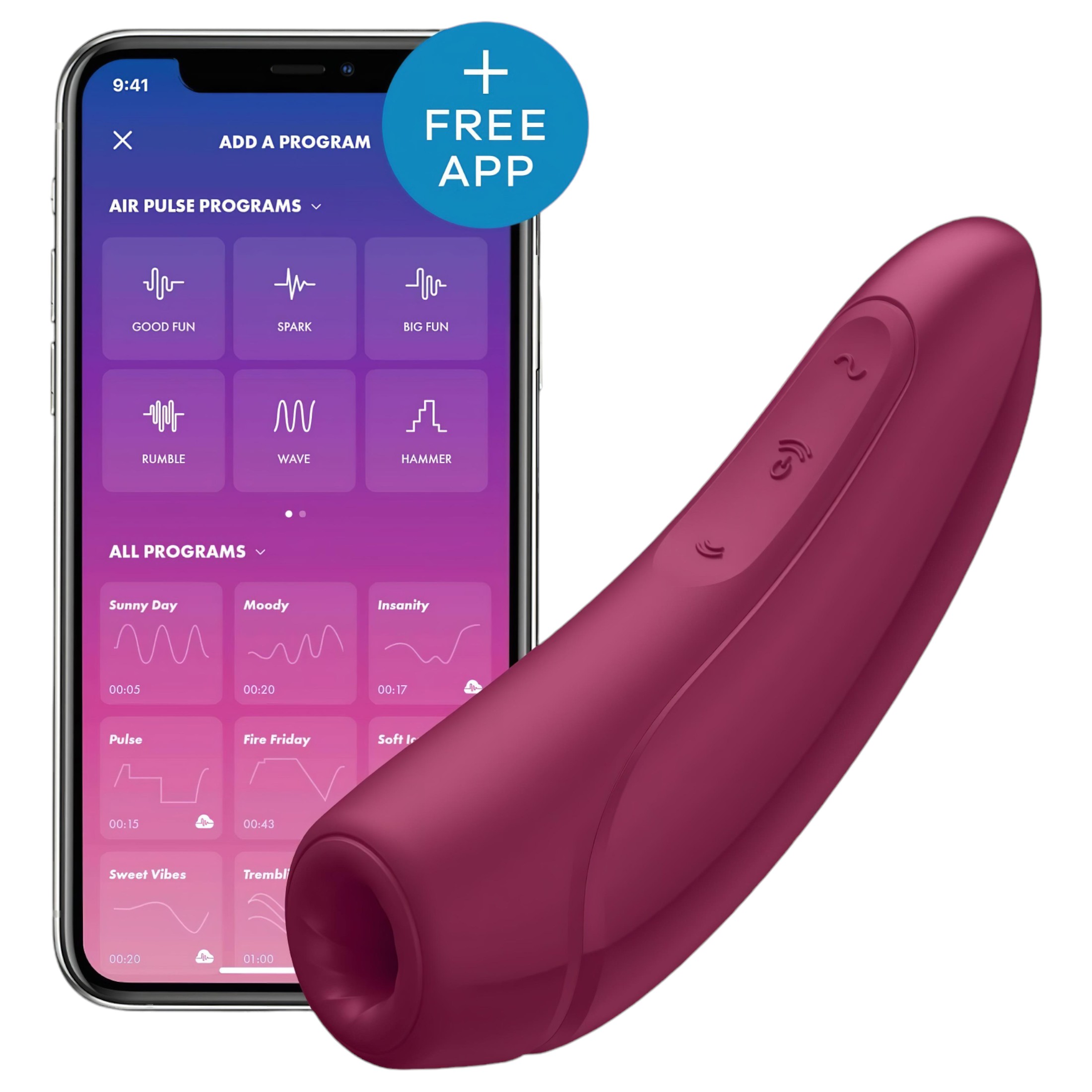 n_4061504001821 Satisfyer Curvy 1+ - okos léghullámos csiklóizgató