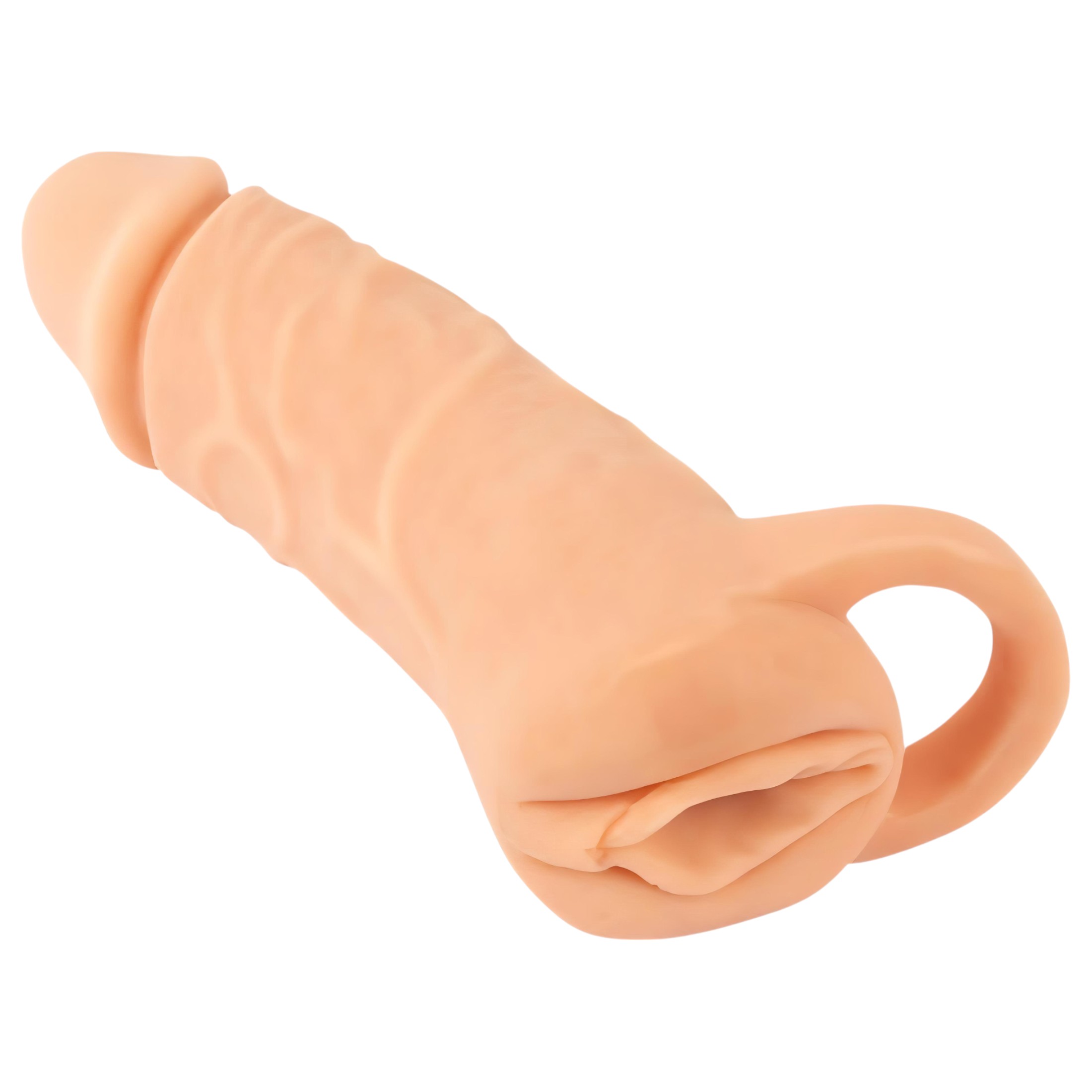 n_50033340000 péniszköpeny és műpunci - 18cm (natúr)