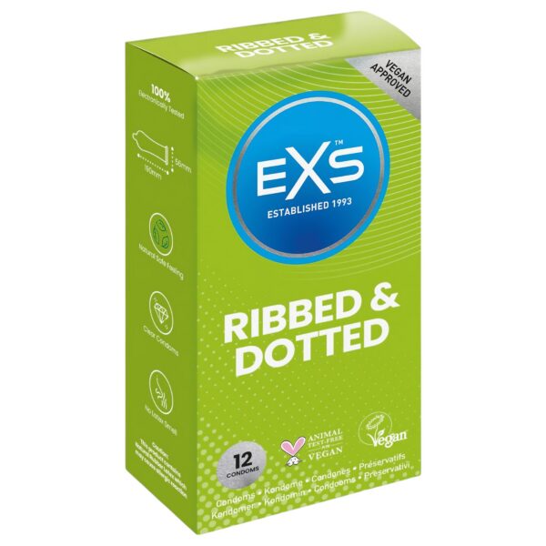 n_5027701000233 EXS Ribbed, Dotted and Flared - pontozott óvszer (12db)