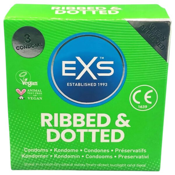 n_5027701007133 EXS Ribbed, Dotted and Flared - pontozott óvszer (3db)