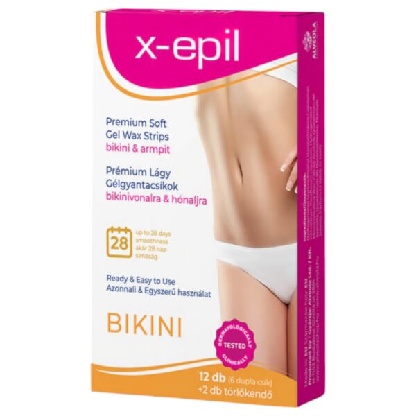 n_5998603392477 X-Epil - használatra kész gyantacsík 12db - bikini/hónalj