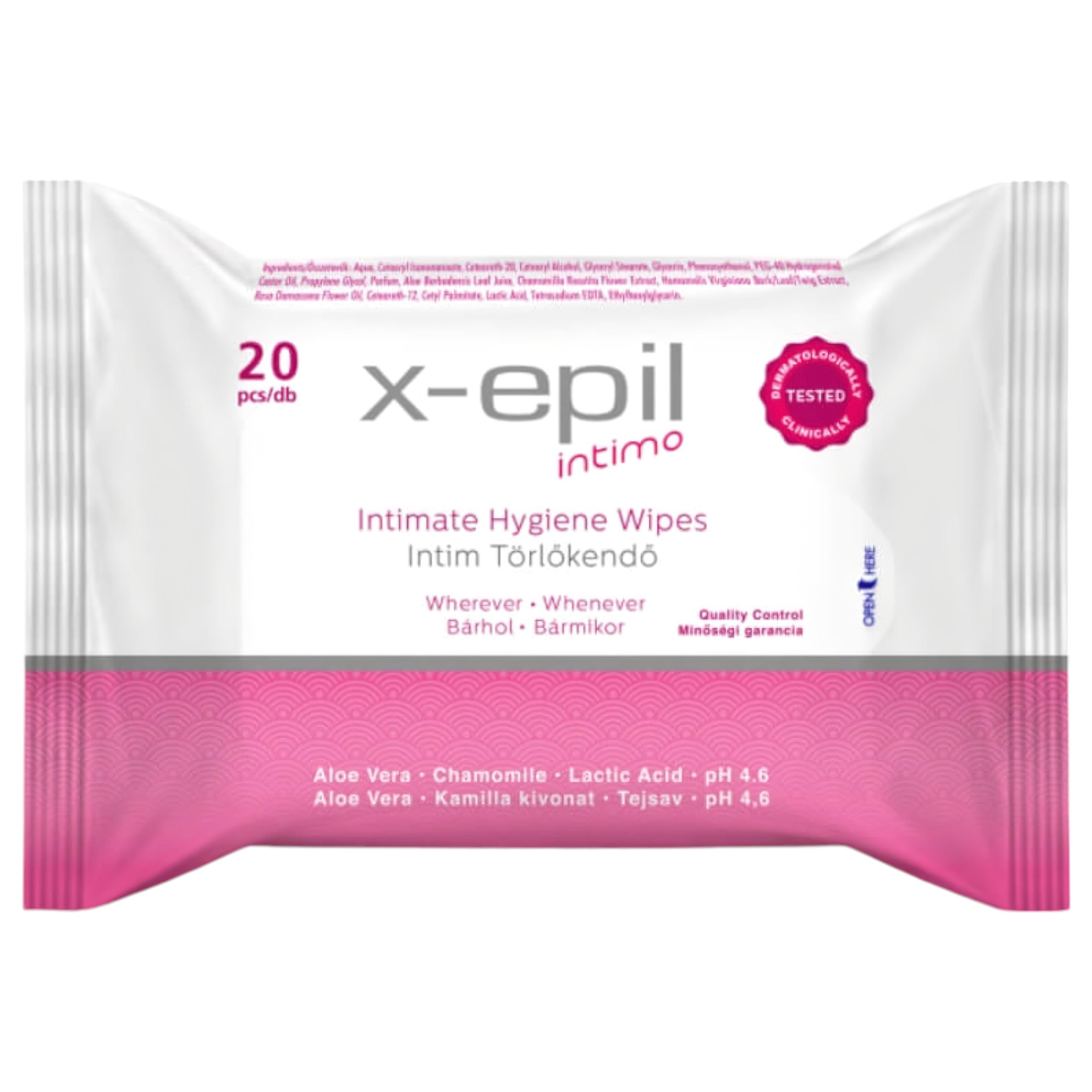 n_5998603393016 X-Epil Intimo - intim törlő kendő (20db)