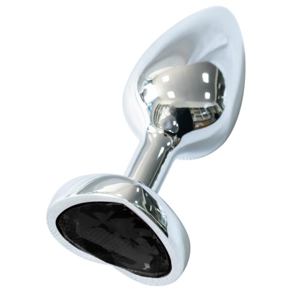n_5999576181099 fém anál plug szív alakú fekete kővel