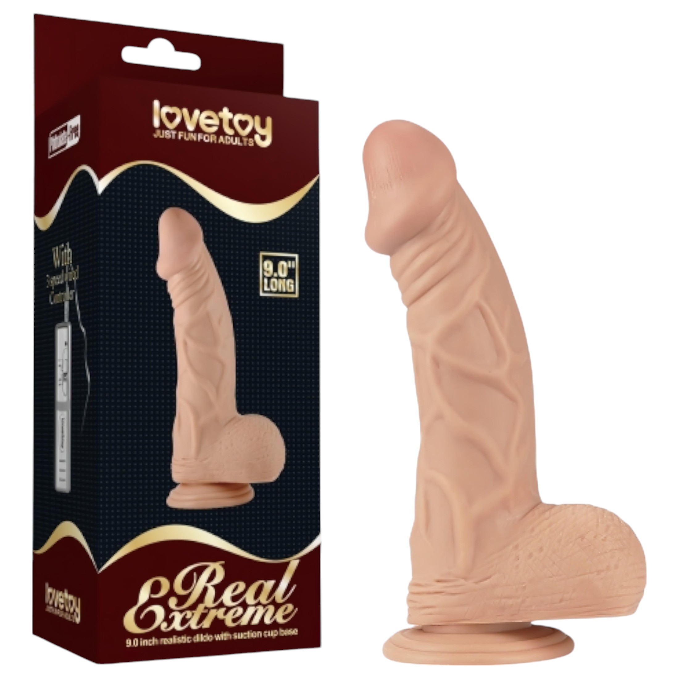 tapadókorongos dildó - 23cm (natúr)