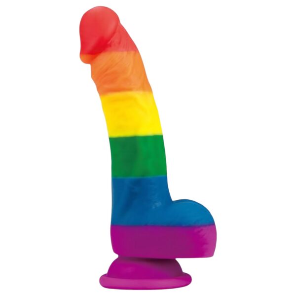 n_6970260908221 élethű szilikon dildó - 19cm (szivárvány)