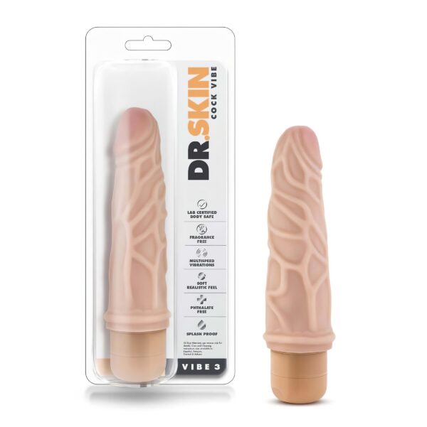 n_735380100933 Dr. Skin Vibe No.3. - élethű vibrátor (natúr)