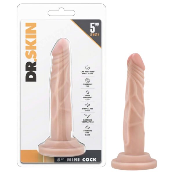 n_819835020288 Dr. Skin 5 - tapadókorongos élethű dildó - natúr (14,5cm)