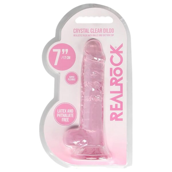 n_8714273521675 átlátszó élethű dildó - pink (17cm)