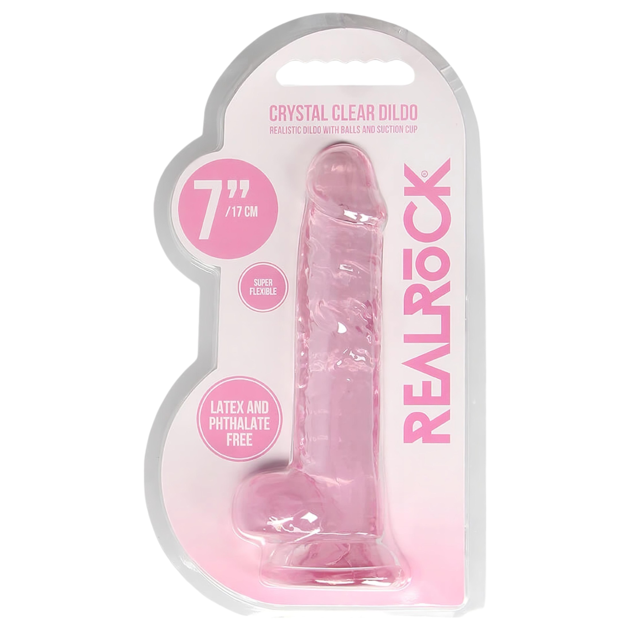 n_8714273521675 átlátszó élethű dildó - pink (17cm)