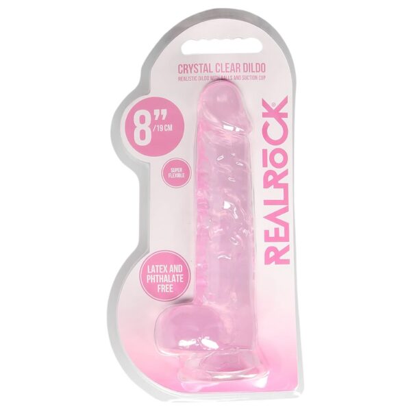 n_8714273543219 átlátszó élethű dildó - pink (19cm)