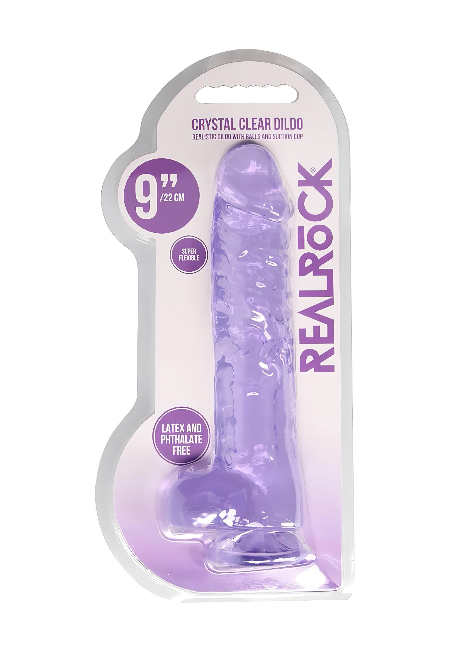 n_8714273543233 átlátszó élethű dildó - lila (22cm)