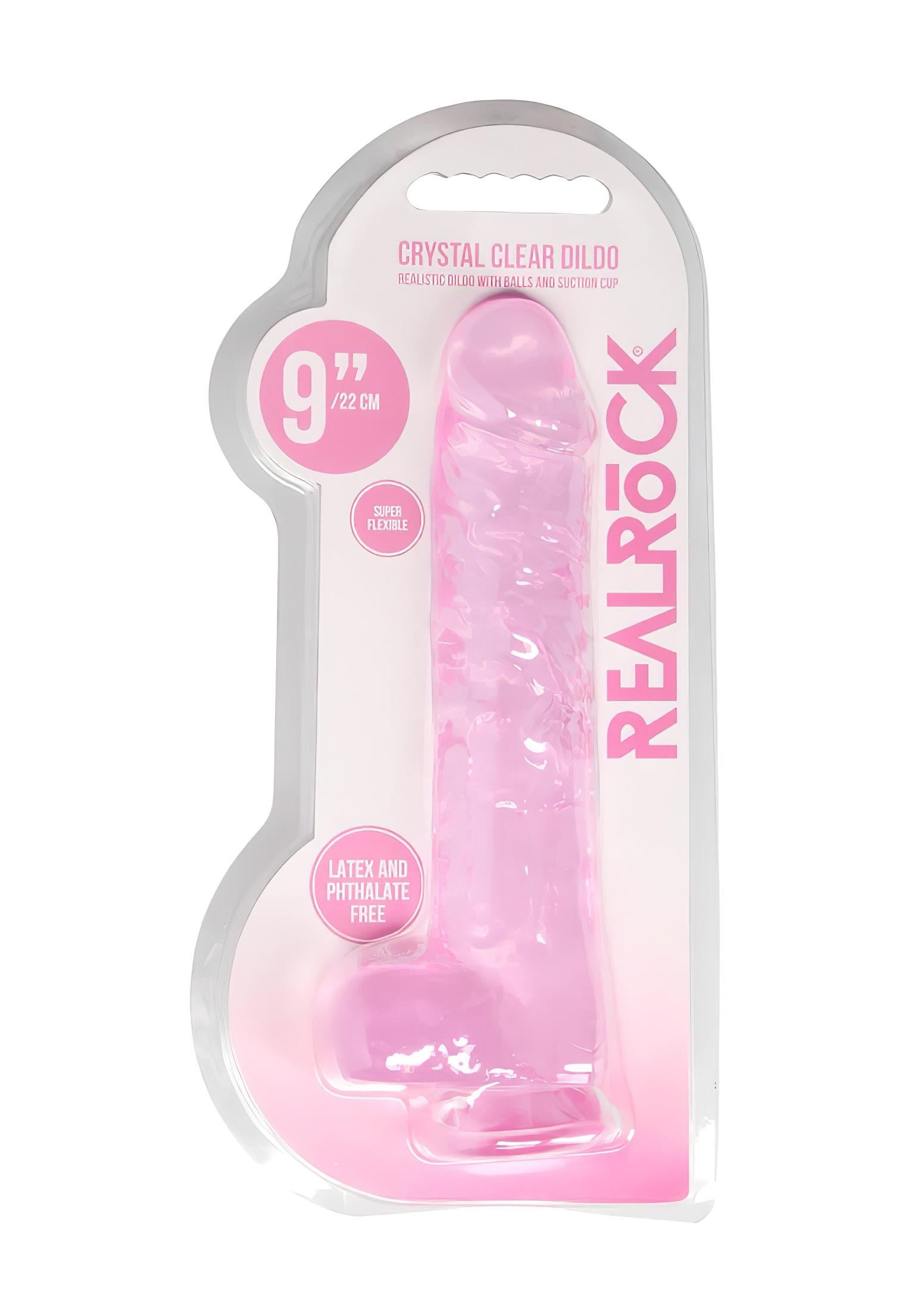 n_8714273543240 átlátszó élethű dildó - pink (22cm)