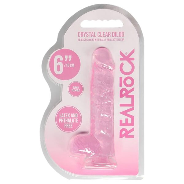 n_8714273544346 átlátszó élethű dildó - pink (15cm)