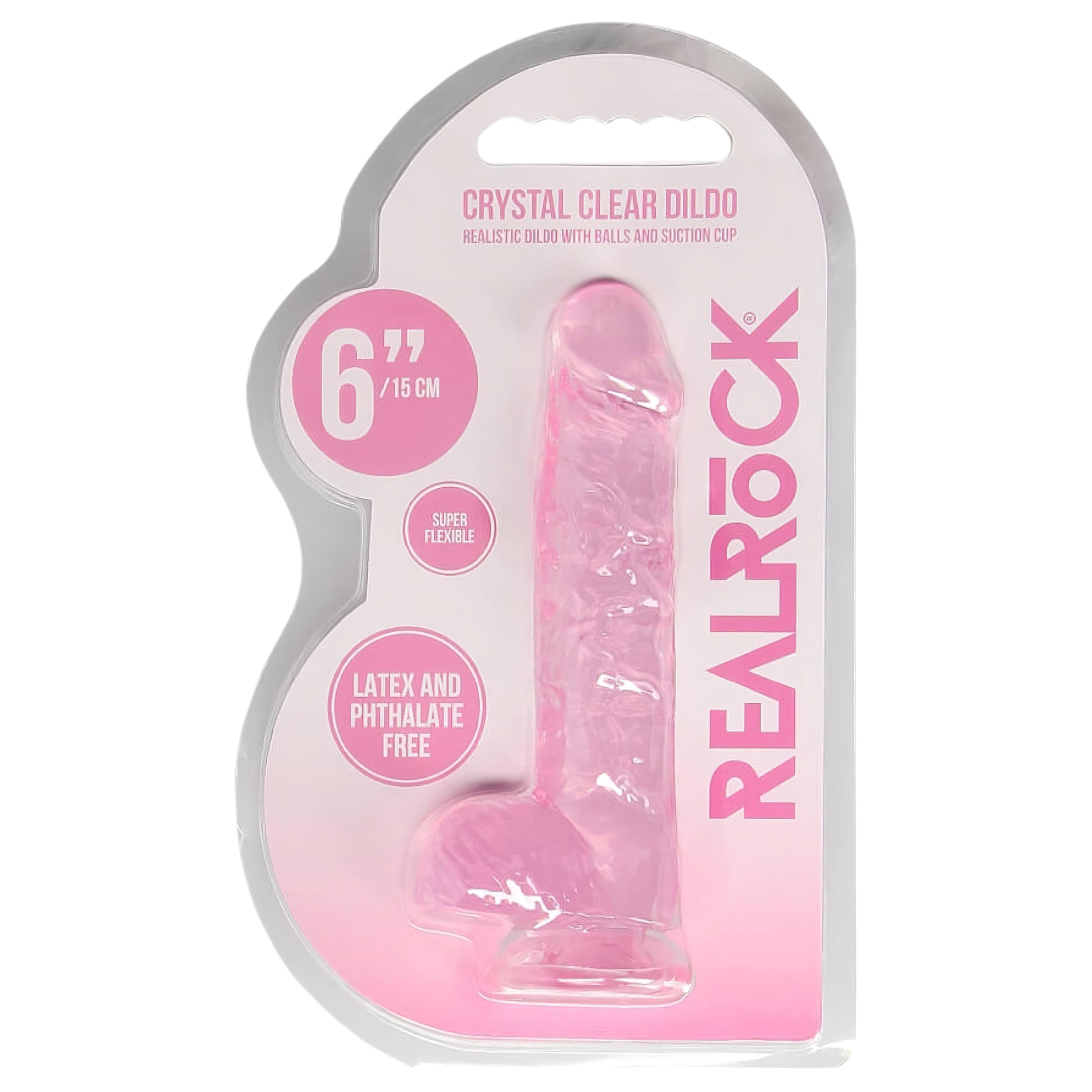 n_8714273544346 átlátszó élethű dildó - pink (15cm)