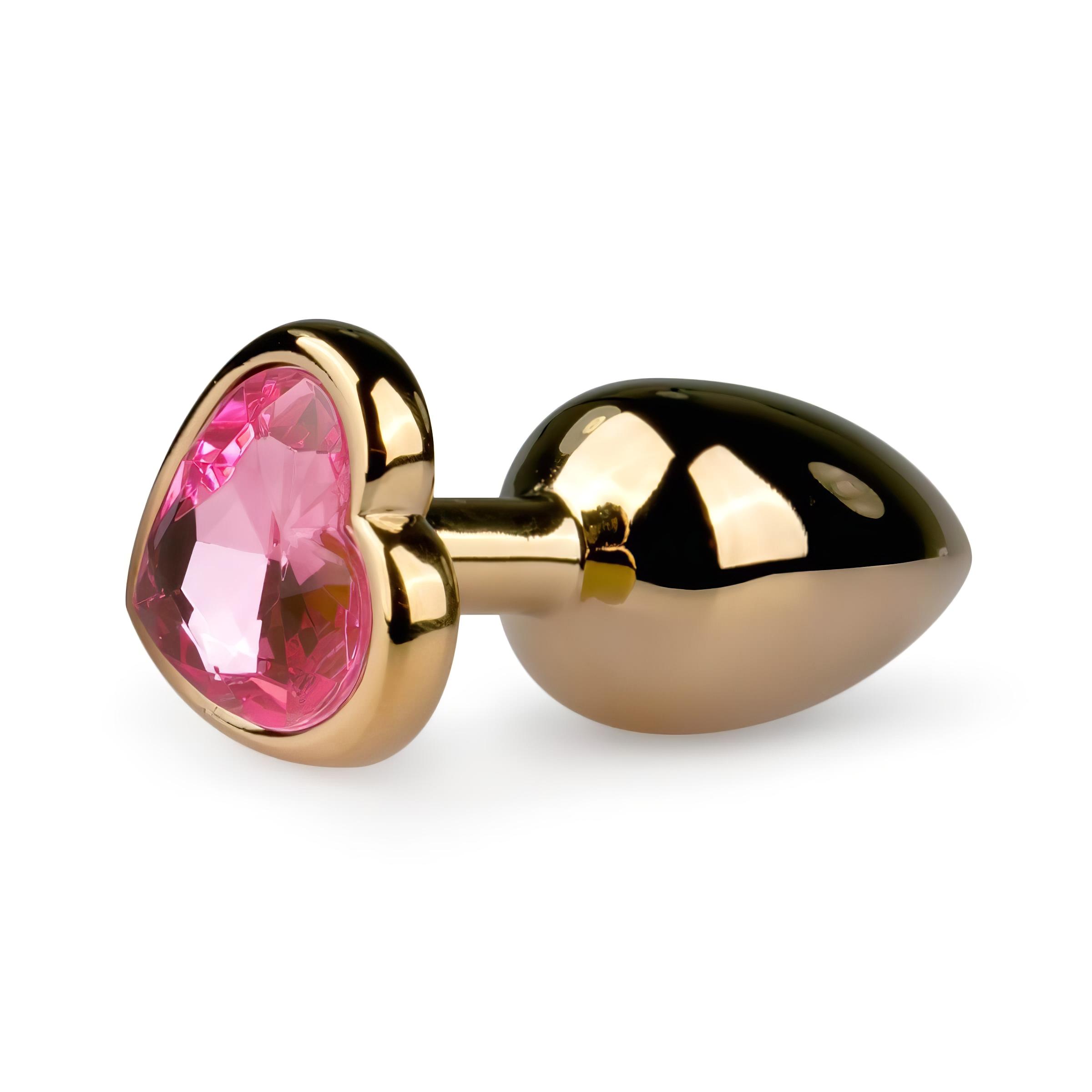 n_8718627525753 Easytoys Metal No.3 - anál plug - arany-pink (2,5cm)