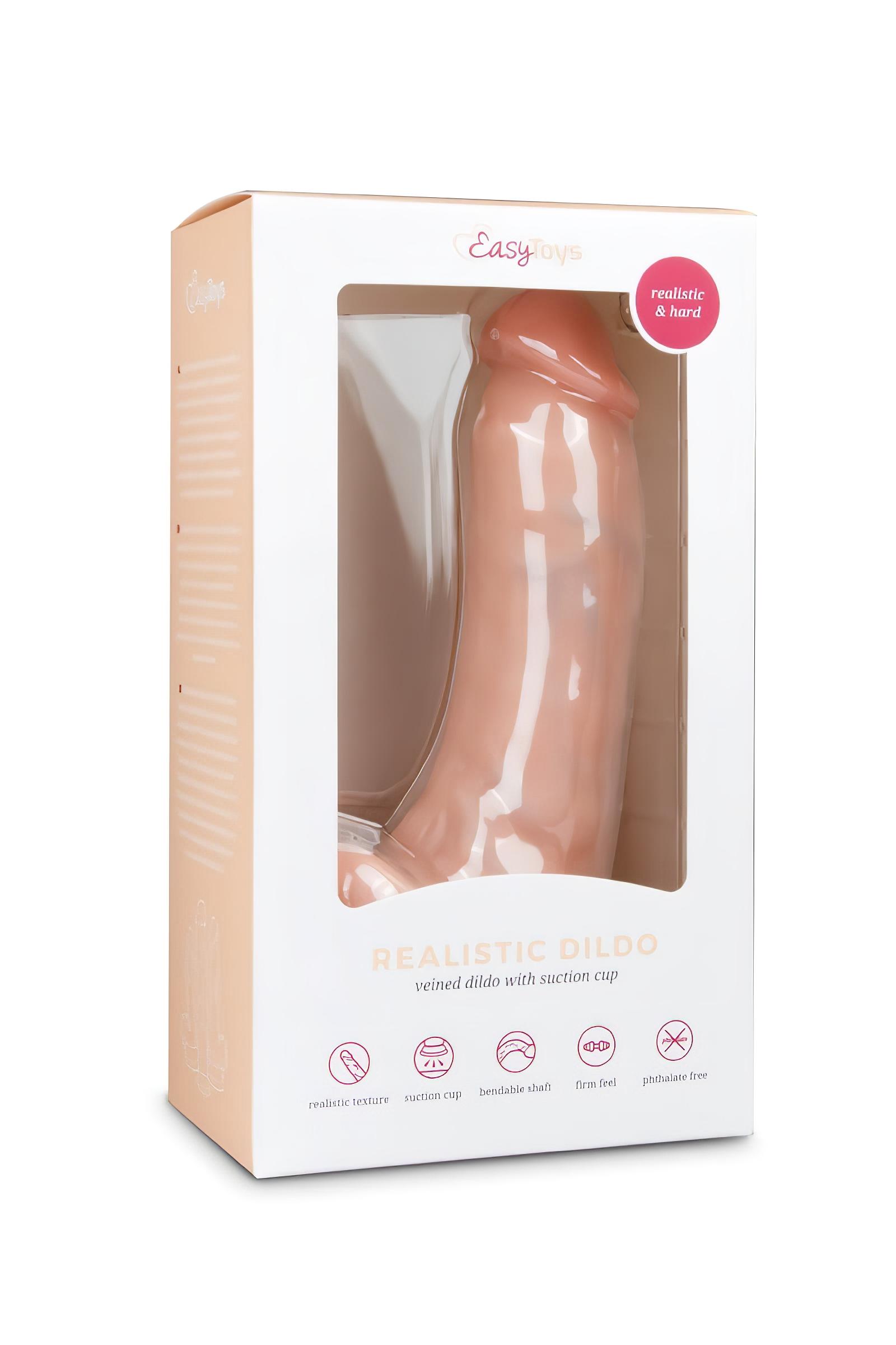 n_8718627526439 tapadókorongos, herés dildó (20cm) - natúr