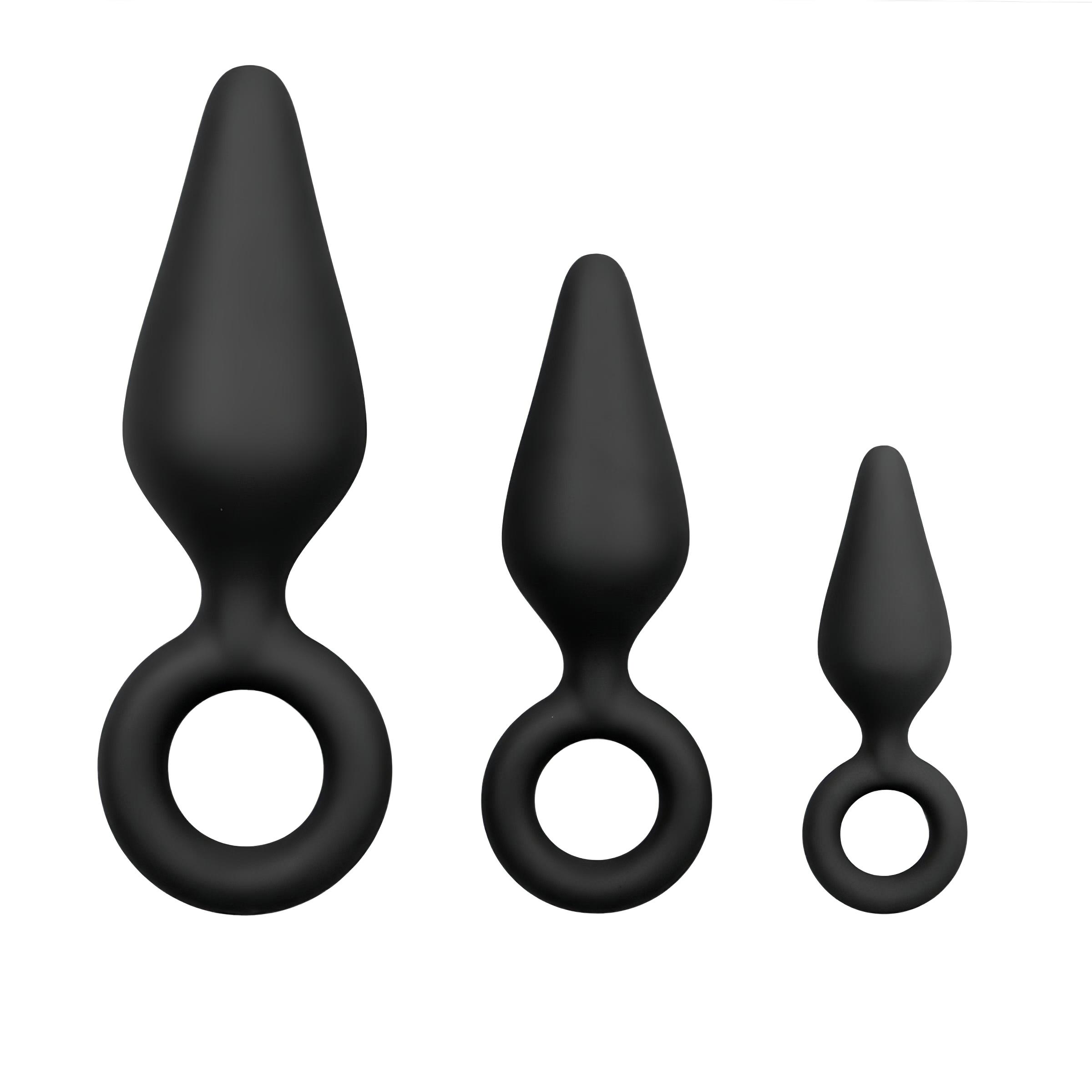 gyűrűs anál plug szett - 3db