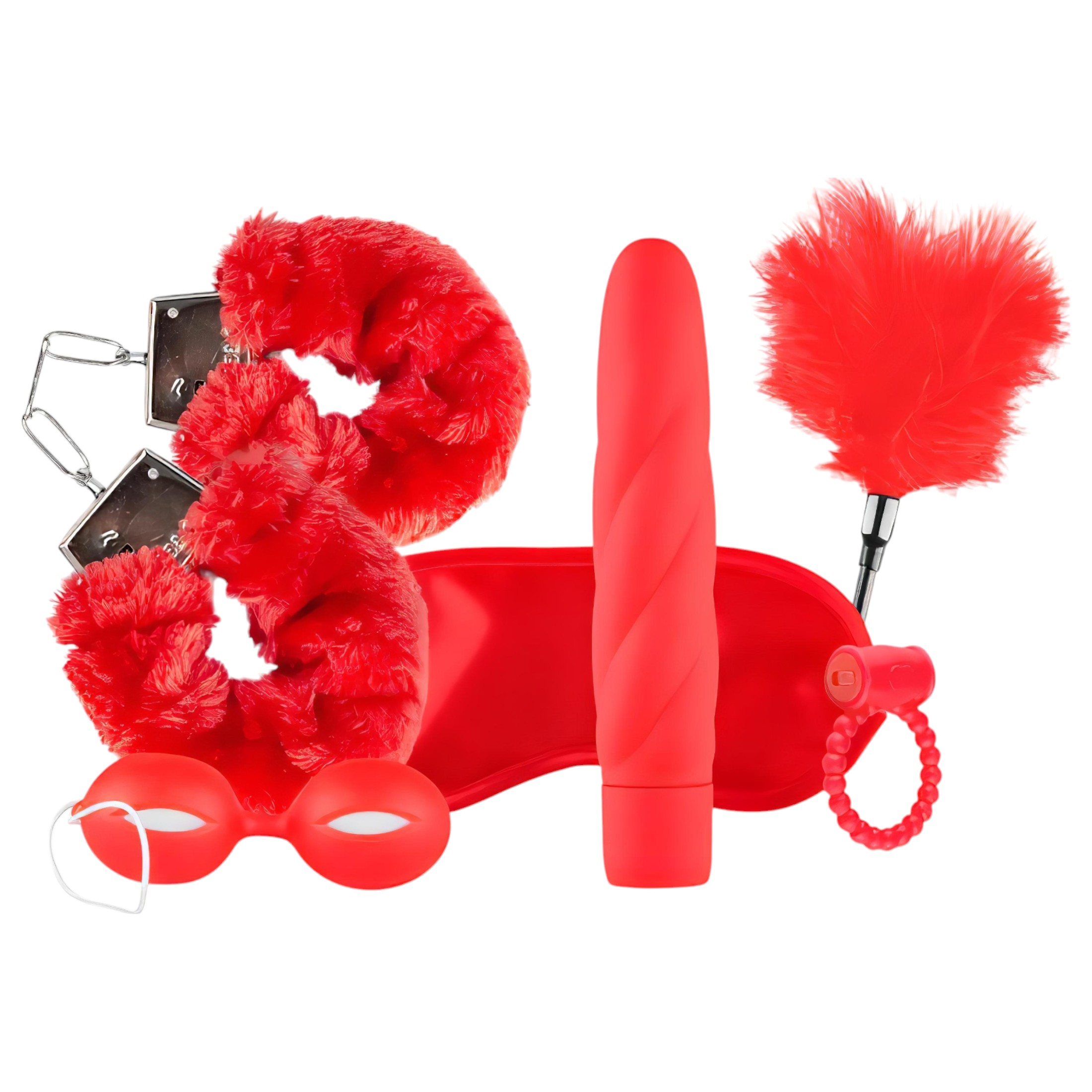 n_8719497666713 vibrátoros kötöző szett (6 részes) - piros