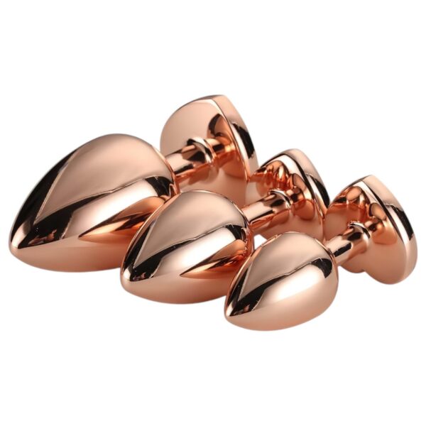 n_8720365100260 szíves anál plug szett - rosegold (3 részes)