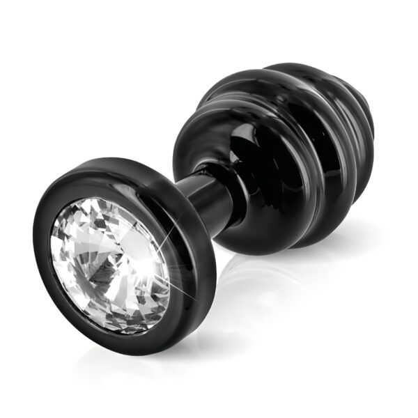 n_92663100005 bordázott anál plug - fekete - (3cm)