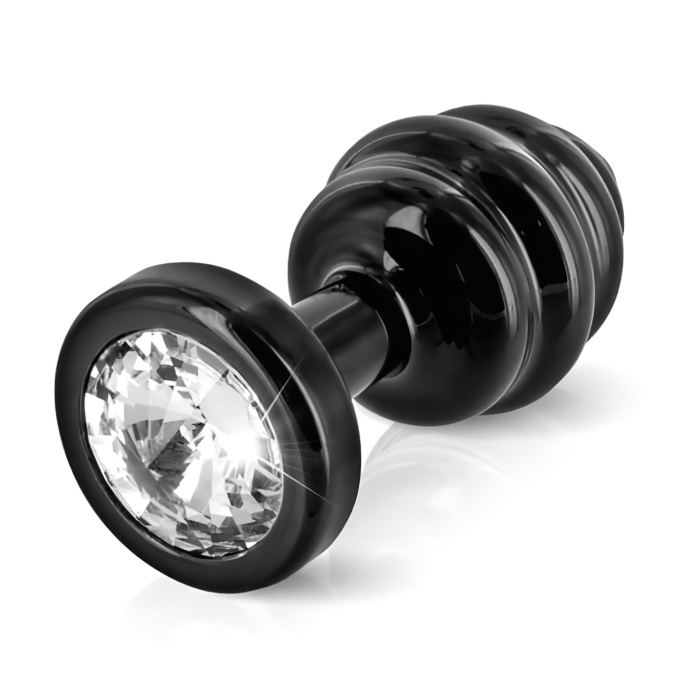 n_92663100005 bordázott anál plug - fekete - (3cm)